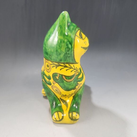 Rare Signed Hand Painted Ceramic Cat Bird Design Sitki Olcar Turkish Ceramicist - Picture 5 of 11